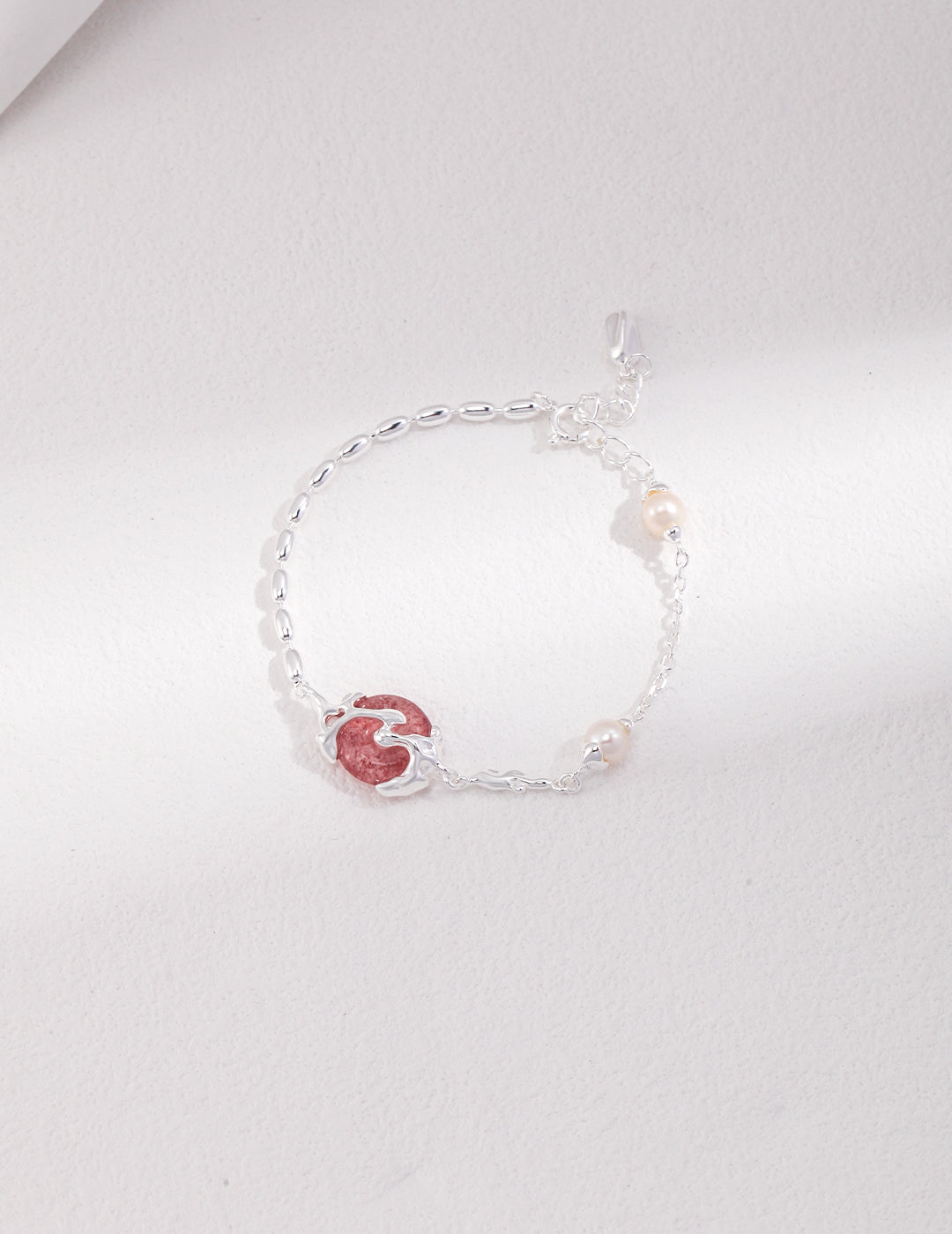 Bracelet Fraise/Quartz Rose