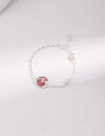 Bracelet Fraise/Quartz Rose