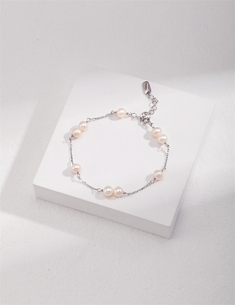 Silver Pearl Bracelet