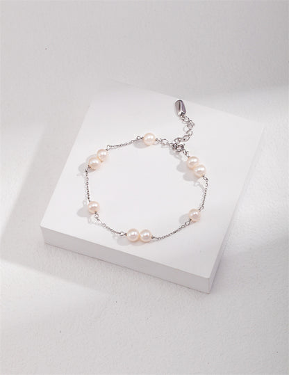 Silver Pearl Bracelet