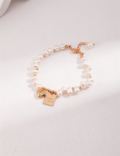 rice pearl cluster bracelet