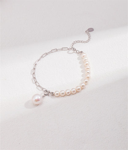 S925 Silver Irregular Baroque Pearl Bracelet