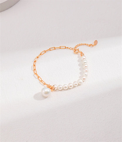 S925 Silver Irregular Baroque Pearl Bracelet