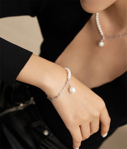 S925 Silver Irregular Baroque Pearl Bracelet