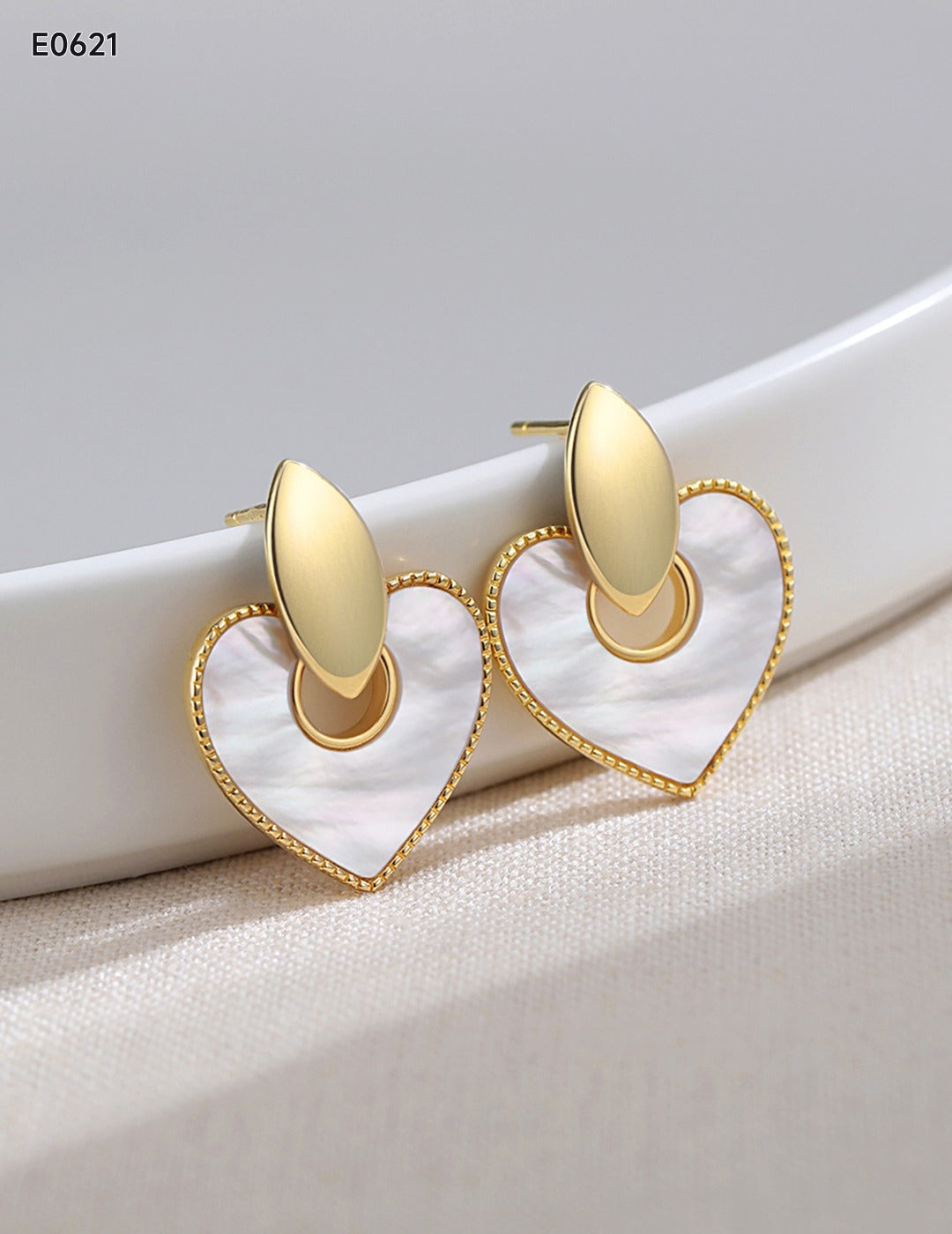 Heart Mother of Pearl Earrings