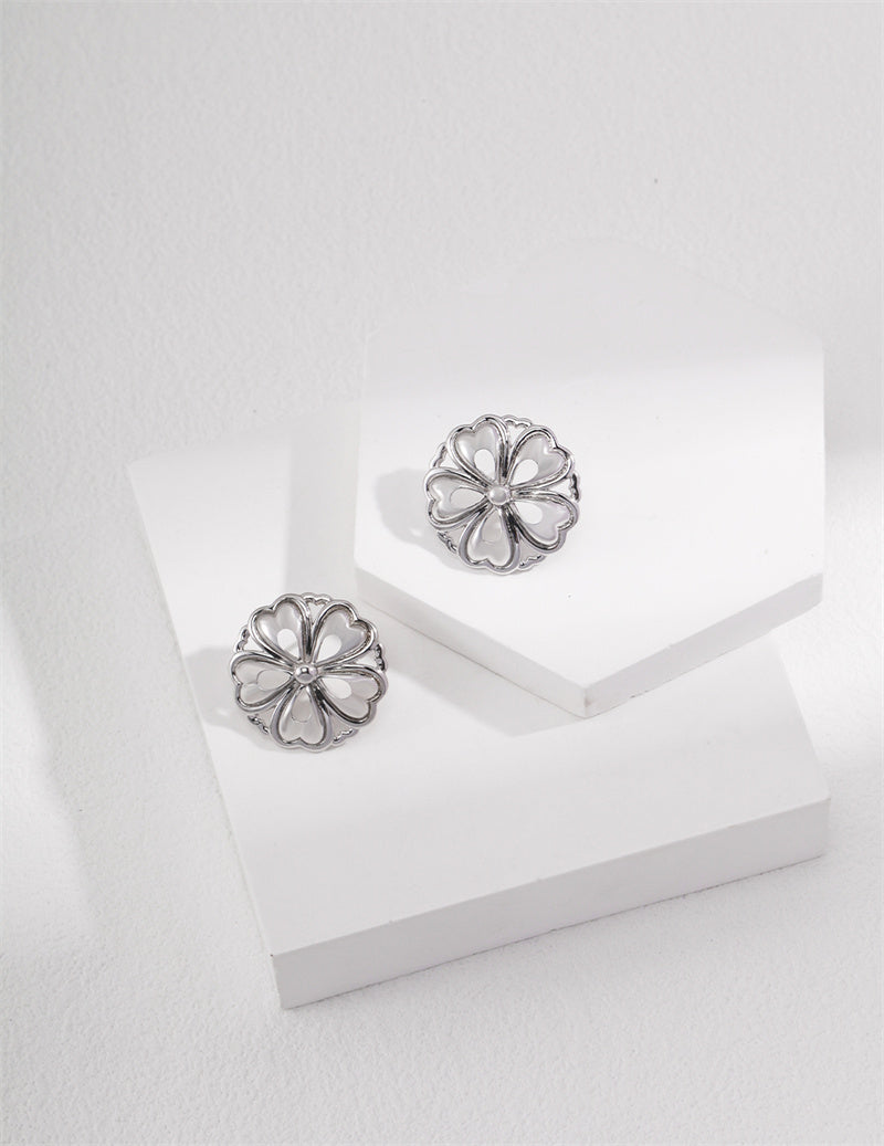 Silver/Gold Flower Stud Earrings