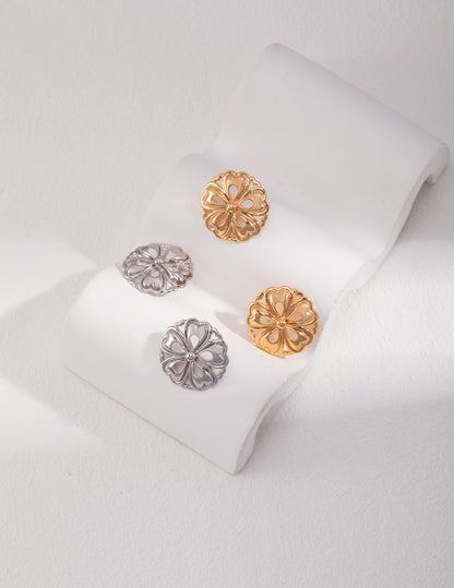 Silver/Gold Flower Stud Earrings