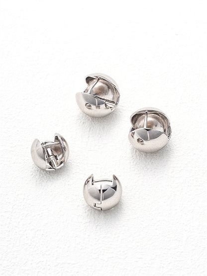 S925 Silver Geometric Ball Stud Earrings