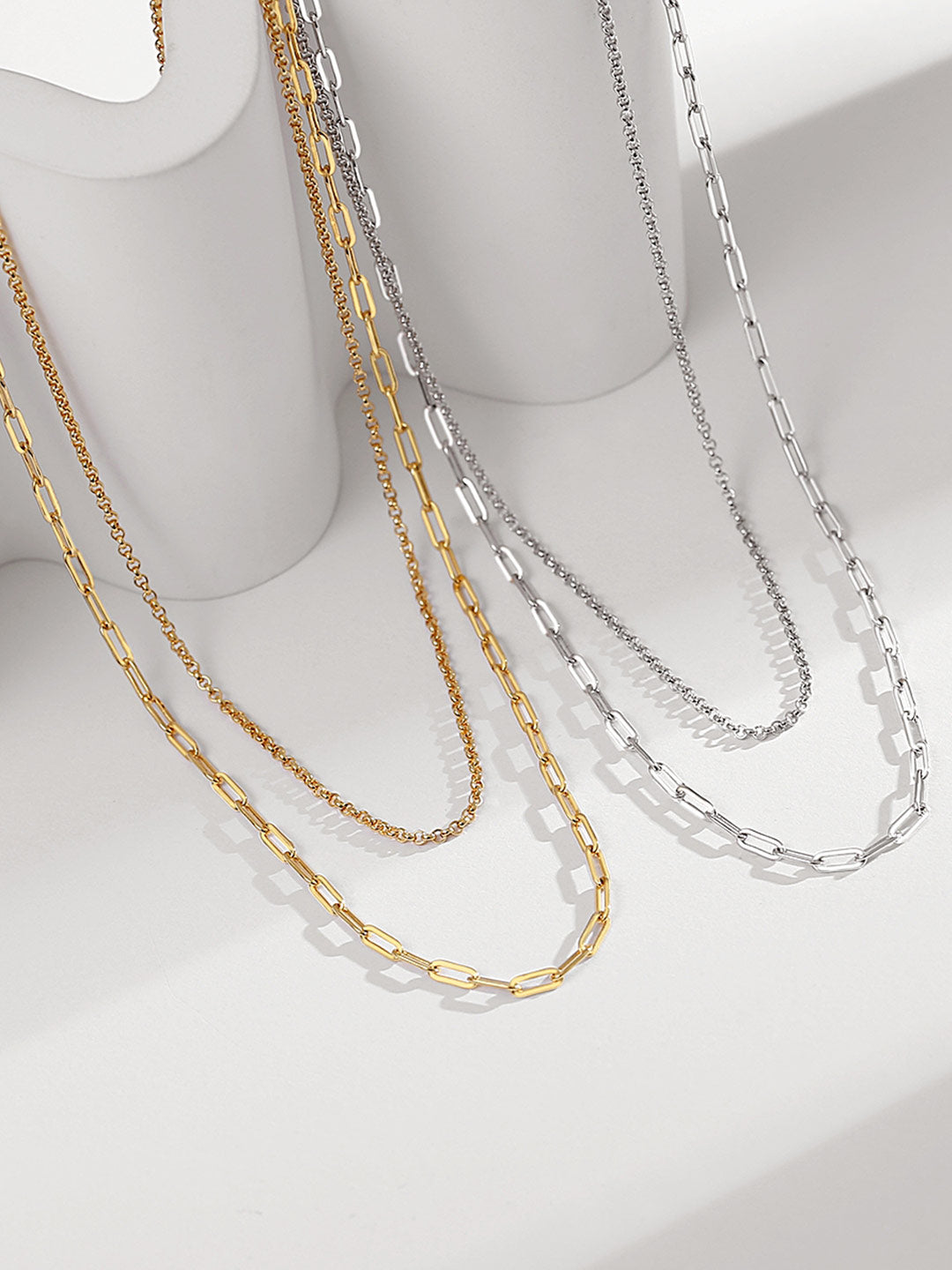 gold & silver Double Layer Classic Minimalist Necklace