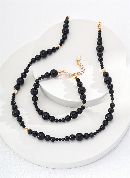 S925 Silver Black Onyx Necklace for Dailywear Jewelry