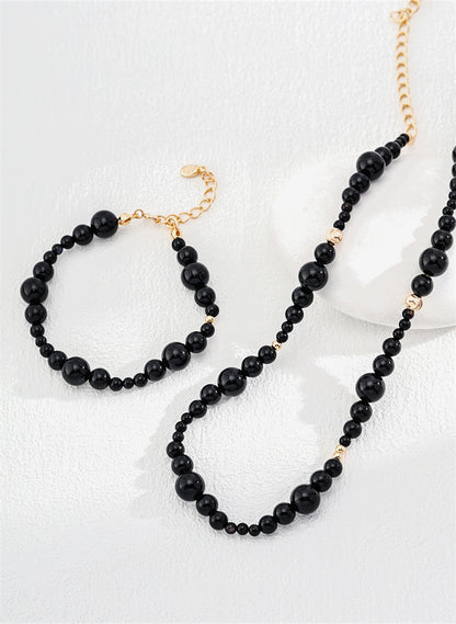 S925 Silver Black Onyx Necklace for Dailywear Jewelry