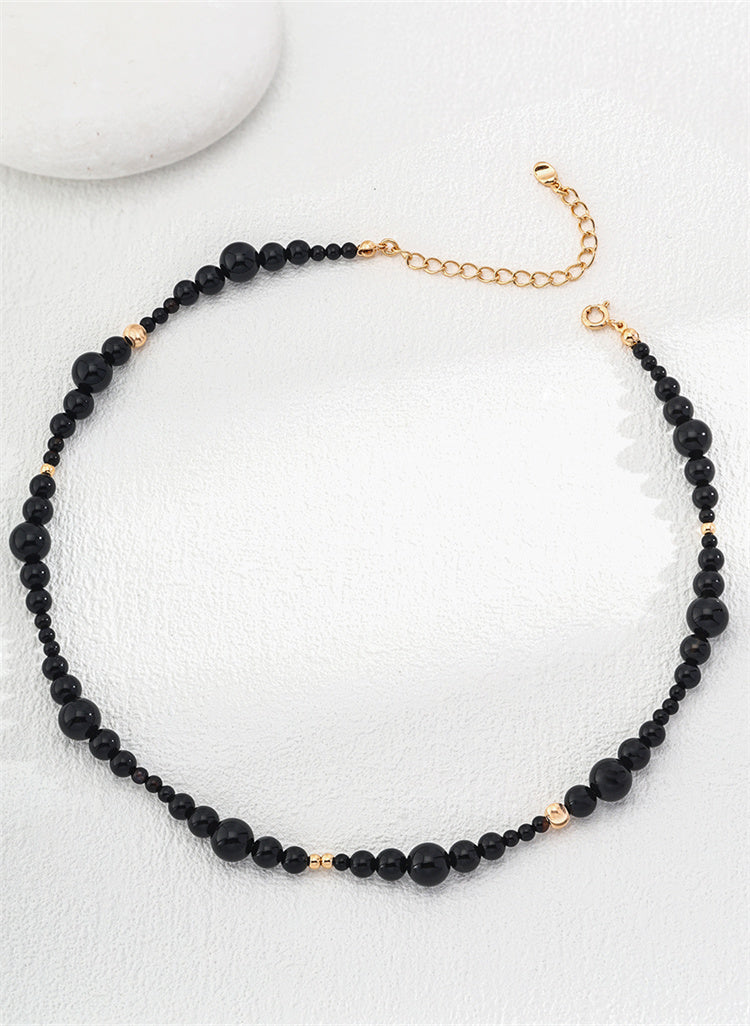 S925 Silver Black Onyx Necklace for Dailywear Jewelry