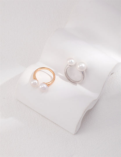 Smiling Duble Pearl Ring